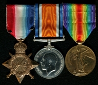 George Peter Tyson : (L to R) 1914-15 Star; British War Medal; Allied Victory Medal